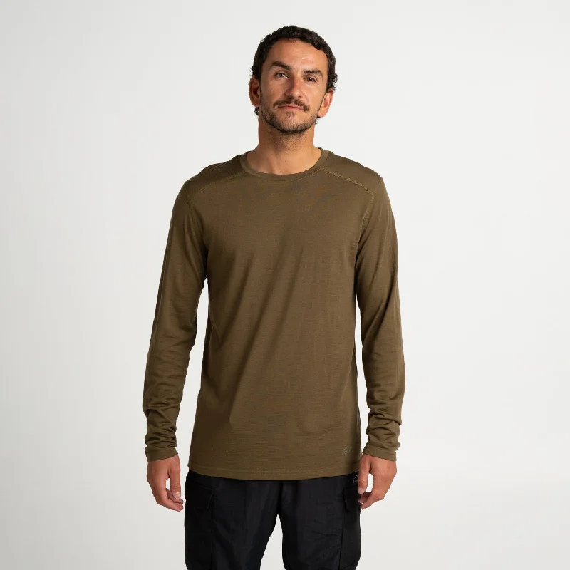 Mens Merino LS Base Layer Olive Cclassic Men's Tweed Cclassic Men's Tweed