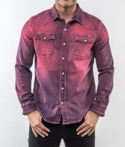 Roper Western Snap Shirt/Shacket - Magenta Organic Organic