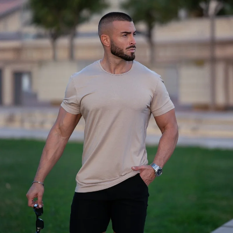 Essential Bamboo T-Shirt - Light Brown Sporty Men's Athleisure  Sporty Men's Athleisure 