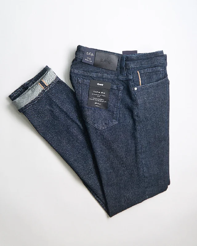 Dark Blue Selvedge 'Cool' Fit Slim Stretch Jeans Confident Men's Power Confident Men's Power