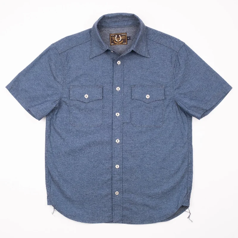 Freenote Cloth - Scout Short Sleeve Chambray Monochromatic Office Style Monochromatic Office Style