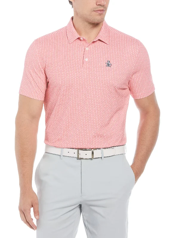 Men's All-Over Pete Print Golf Polo Trendy Men's Bucket Trendy Men's Bucket