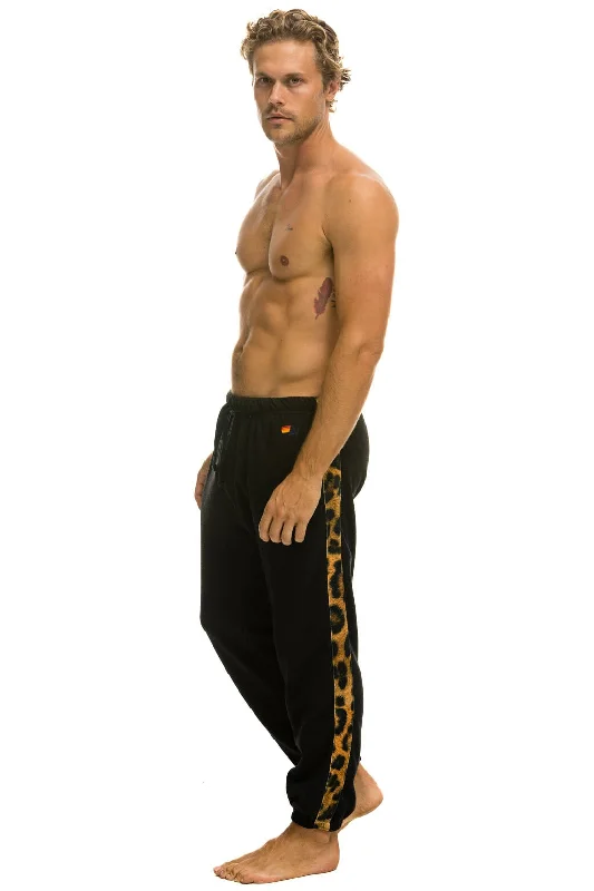 CHEETAH STRIPE SWEATPANTS - BLACK // CHEETAH Laid Laid