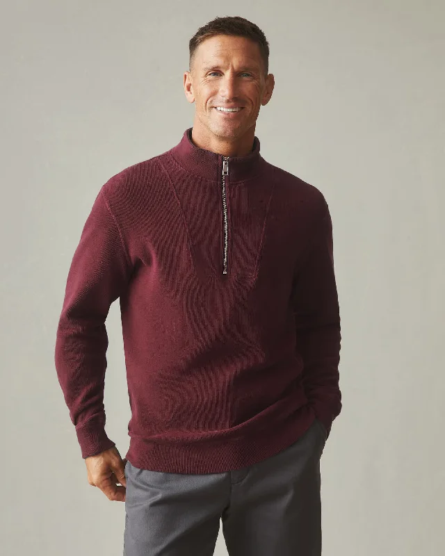 French Rib Half Zip - Zinfandel Artistic Men's Hand Artistic Men's Hand