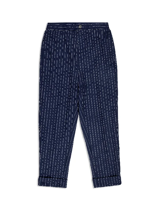 Gessato Suiting Track Pant- Maritime Blue Earthy Men's Hemp Earthy Men's Hemp