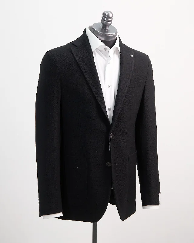 Black Hopsack Comfortwear 'Hampton' Fit Blazer Elegant Men's Cashmere Elegant Men's Cashmere