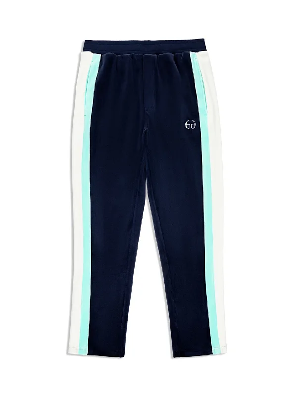 Lazaro Velour Track Pant- Maritime Blue Sporty Men's Athleisure  Sporty Men's Athleisure 