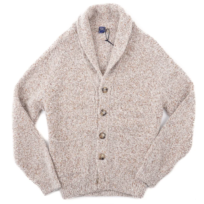 Fedeli Boucle Cashmere Cardigan Sweater Tough Men's Military Tough Men's Military