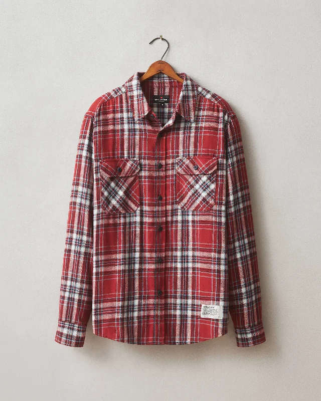 Vintage Flannel - Bonfire Red Plaid Elegant Men's Formal  Elegant Men's Formal 