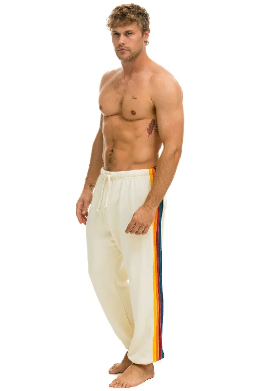 5 STRIPE SWEATPANTS - VINTAGE WHITE Elegant Men's Cashmere Elegant Men's Cashmere