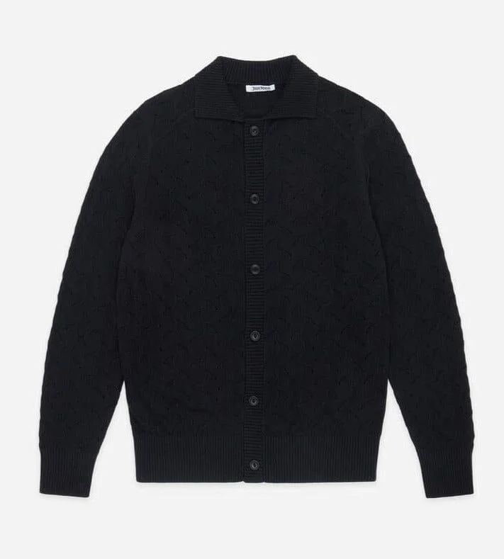 3sixteen - Lace Knit Cardigan Black Bold Men's Statement Bold Men's Statement