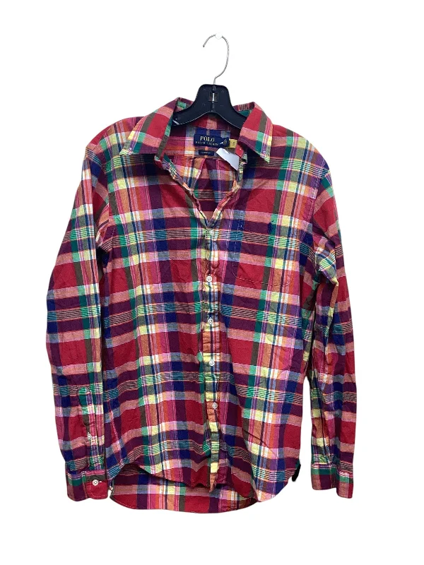 Top Long Sleeve By Polo Ralph Lauren In Plaid Pattern, Size: M Adventure