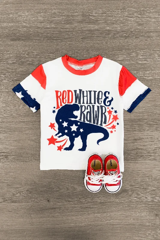 "Red White & Rawr" T-Rex T-Shirt Dapper Men's Bow