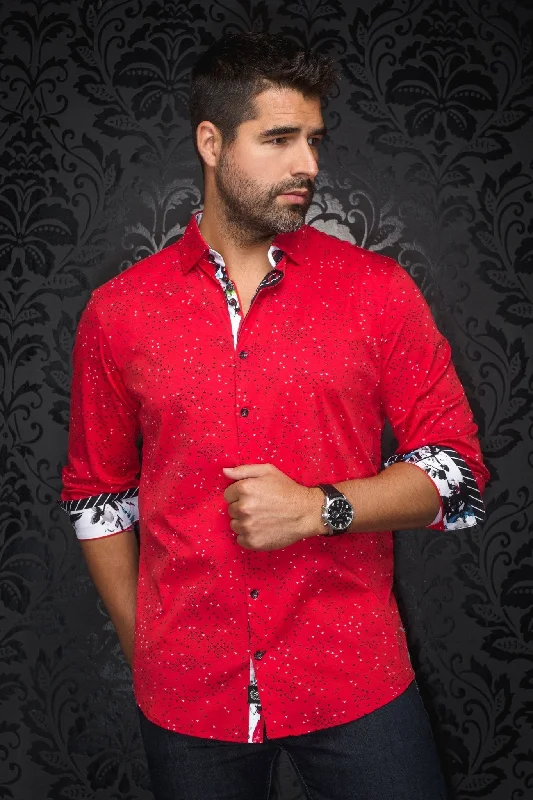 AU NOIR | Long Sleeve Shirt | Pajaro Red Practical Men's Multi