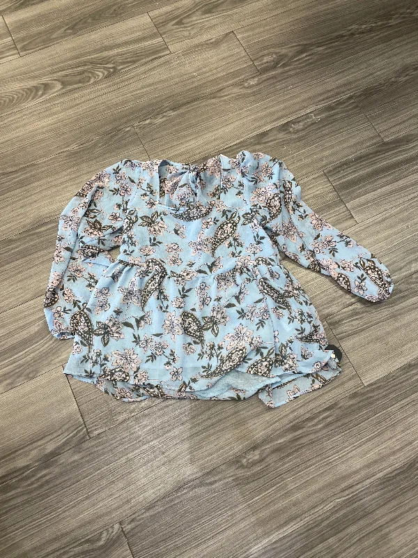 Top Long Sleeve By American Eagle In Floral Print, Size: S Business