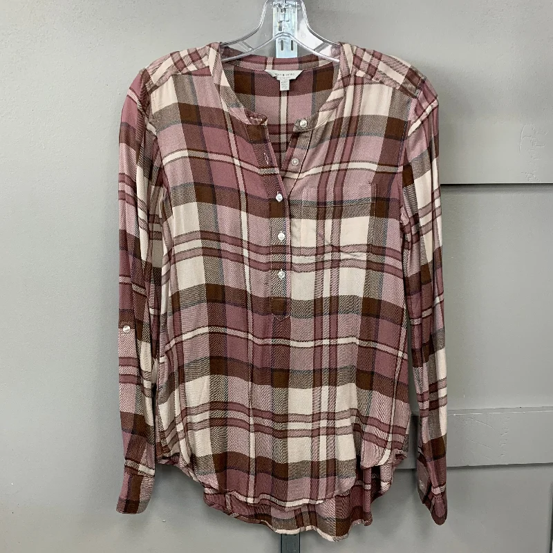 Top Long Sleeve By Lucky Brand In Plaid Pattern, Size: Xs Trendy Men's Bucket