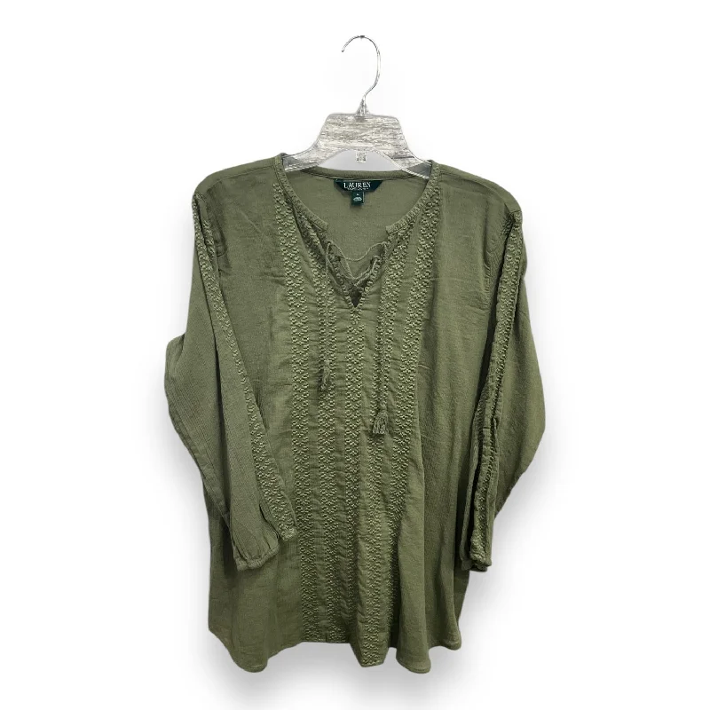 Top Long Sleeve By Lauren By Ralph Lauren In Green, Size: M Streetwear Style