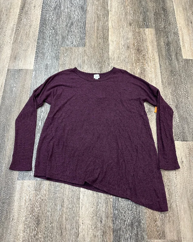 Top Long Sleeve By Peyton Jensen In Purple, Size: L Tailored