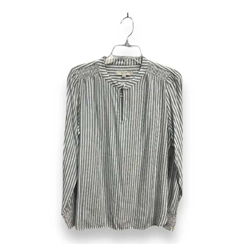 Top Long Sleeve By Loft In Striped Pattern, Size: S Elegant Men's Cashmere