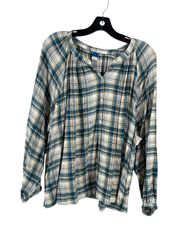 Top Long Sleeve By Old Navy In Plaid Pattern, Size: Xl Refined Men's Hand