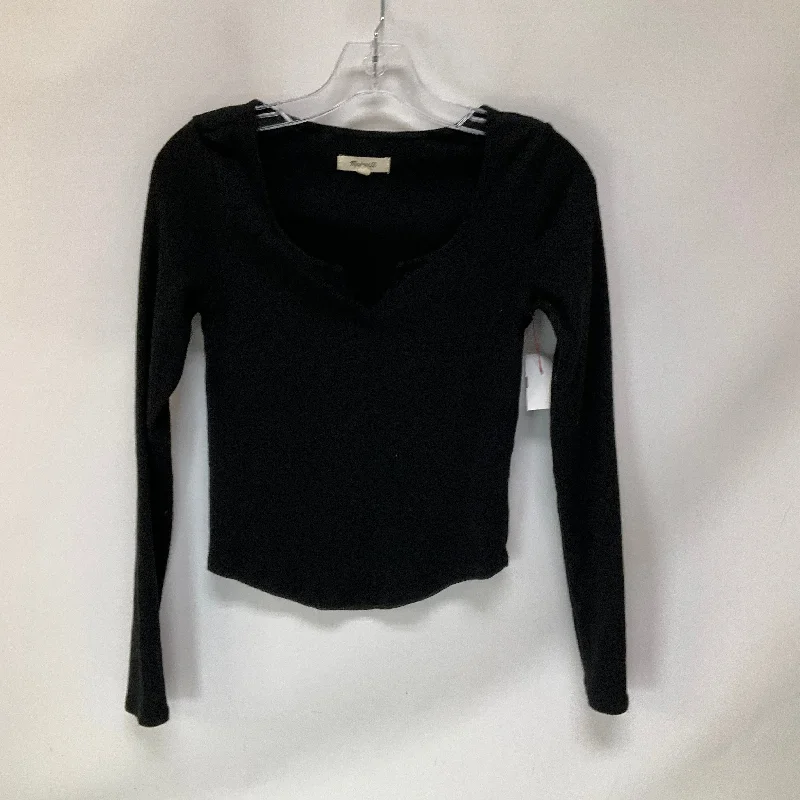 Top Long Sleeve By Madewell In Black, Size: Xs Refined Men's European