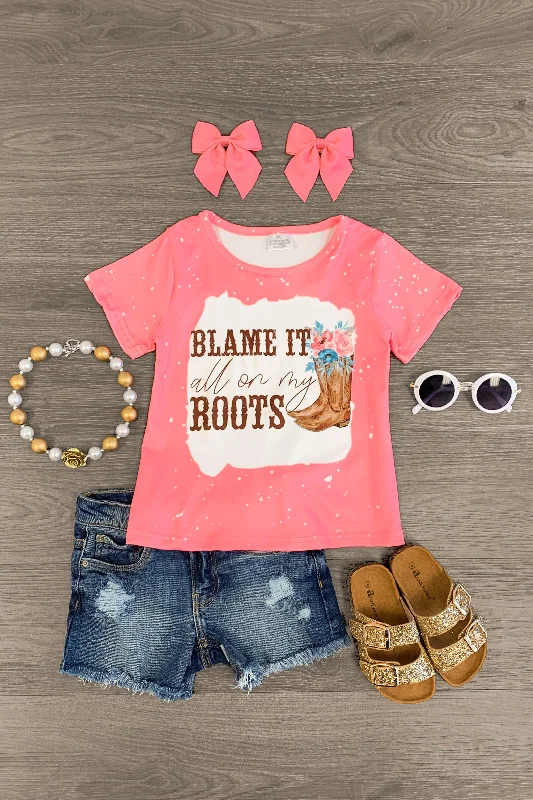 "Blame It All On My Boots" Pink Top Masculine Men's 