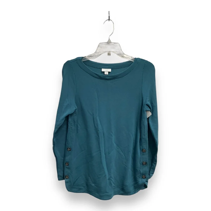 Top Long Sleeve By J. Jill In Teal, Size: Xs Modern Men's Geometric