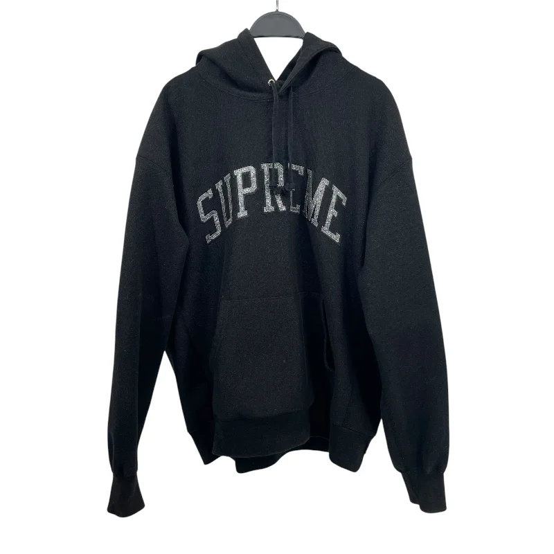 Supreme/Hoodie/L/Cotton/BLK/2023 GLITTER ARC LOGO Trendy Men's Scandinavian