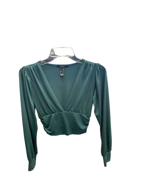 Top Long Sleeve By Forever 21 In Green, Size: S Sleek Men's Metallic