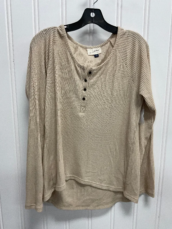 Top Long Sleeve Basic By Universal Thread In Beige, Size: S Refined Men's Hand