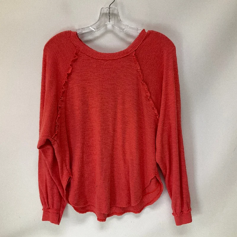 Top Long Sleeve By Anthropologie In Pink, Size: S Business