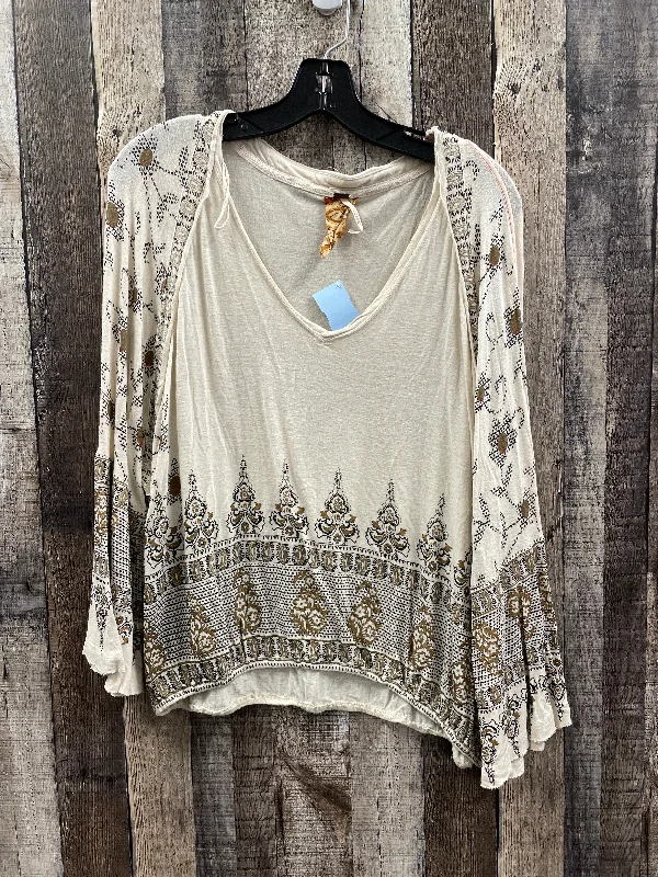 Top Long Sleeve By Free People In Cream, Size: M Beach