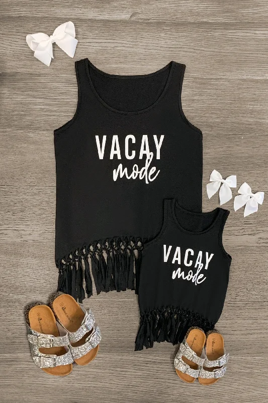 Mom & Me - "Vacay Mode" Black Tank Top Tailored