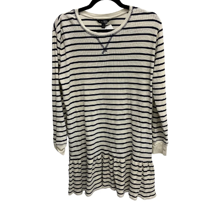 Tunic Long Sleeve By Lauren By Ralph Lauren In Striped Pattern, Size: Xl Organic