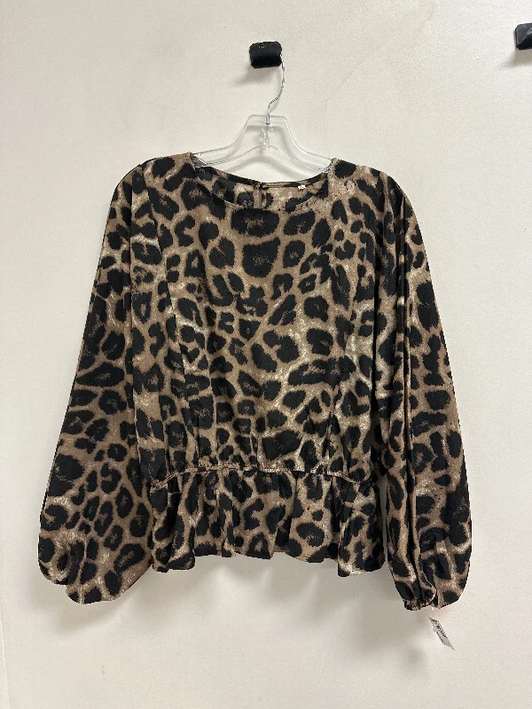 Top Long Sleeve By Clothes Mentor In Animal Print, Size: L Edgy Men's Punk