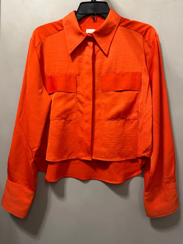 Top Long Sleeve By A New Day In Orange, Size: M Masculine Men's Thick