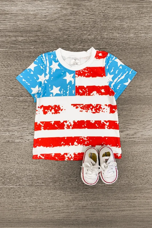 Distressed Flag Short Sleeve Top - Gender Neutral! British Gentleman Style