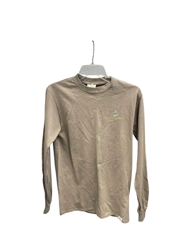 Top Long Sleeve By Simply Southern In Brown, Size: S Tough Men's Military