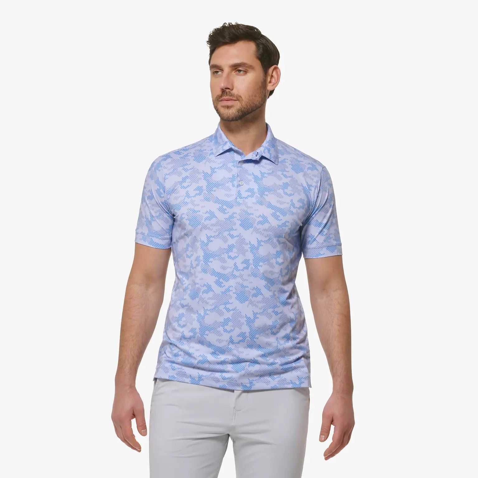 VERSA  COMFORT TRIM FIT POLO - BLUE CAMO Adventure