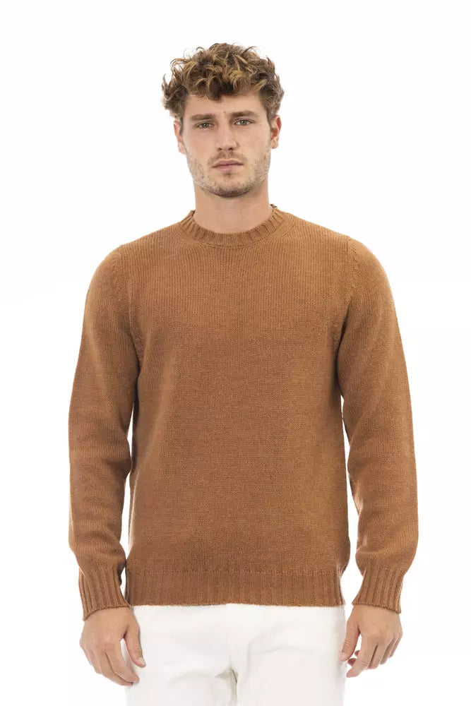 Alpha Studio  Alpaca Leather Men's Sweater Refined Men's European Refined Men's European