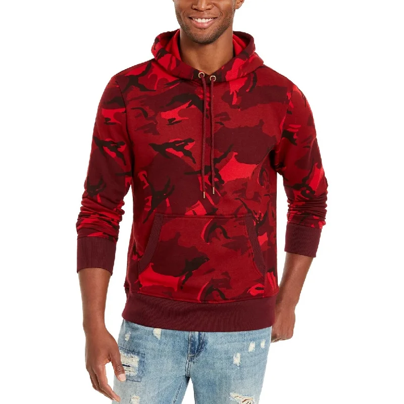 American Rag Men's Painterly Camo Hoodie Red Size Extra Large - X-Large Gym Gym