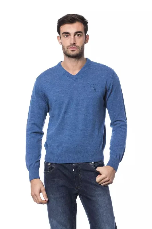 Billionaire Italian Couture  Merino Wool Men's Sweater Unique Men's Patch Unique Men's Patch