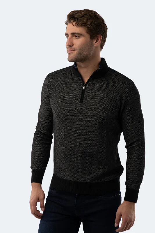 Black Quarter Zip Refined Men's European Refined Men's European