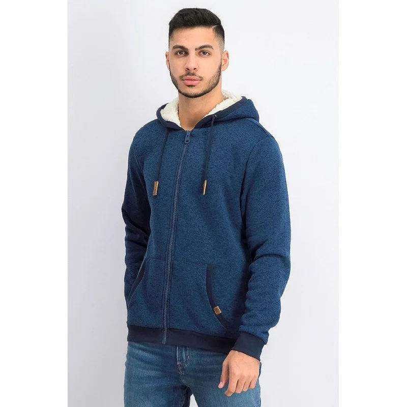 Buffalo David Bitton Men's Full-Zip Sherpa-Lined Hoodie Blue Size S Sleek Men's Contemporary  Sleek Men's Contemporary 