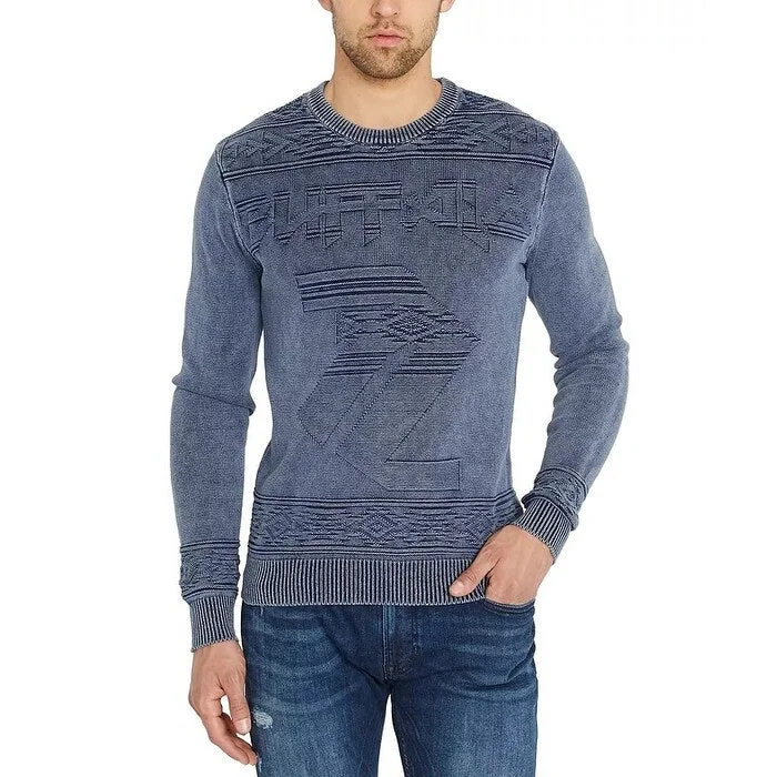 Buffalo David Bitton Men's Wilso Jacquard Knit Sweater Blue Size Medium Dynamic Men's Glow Dynamic Men's Glow