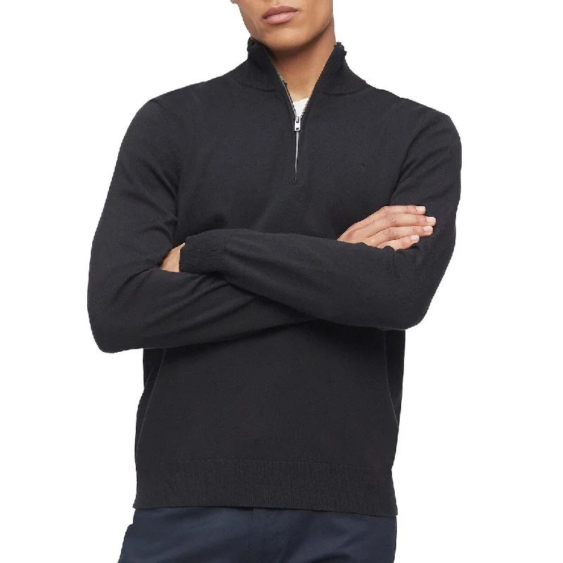 Calvin Klein Men's 1/4-Zip Sweater Charcoal Size Small Dapper Men's Bow Dapper Men's Bow