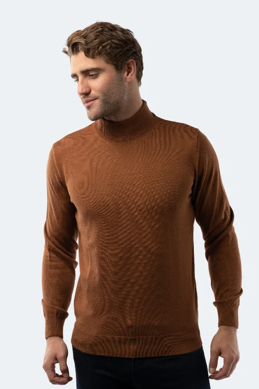 Chestnut Mockneck Sweater Confident Men's Power Confident Men's Power