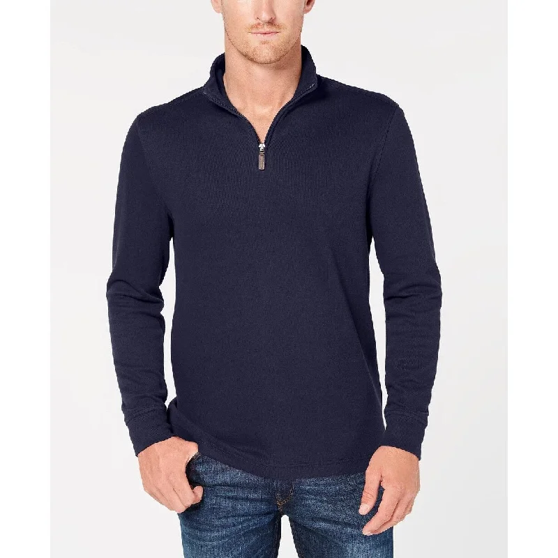 Club Room Men's Quarter Zip French Rib Pullover Sweater Blue Size S - Small Dynamic Men's High Dynamic Men's High