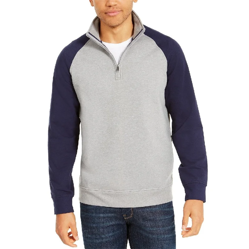 Club Room Men's Stretch Colorblocked Fleece Sweatshirt Blue Size Extra Large Beach Beach