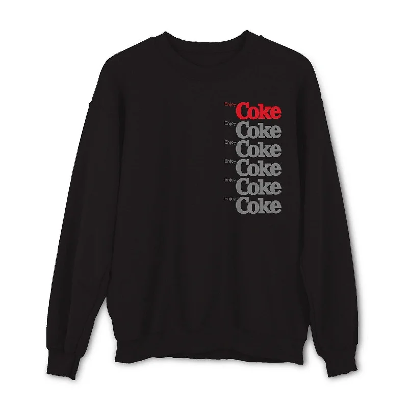 Coke Men's Graphic Sweatshirt Black Size Extra Large Monochromatic Office Style Monochromatic Office Style